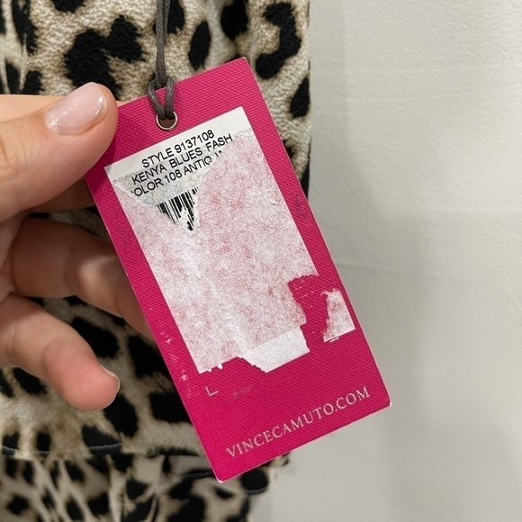 Leopard Song Lace-Up Crepe Handkerchief Top Blouse - Picture 6 of 8